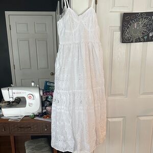 Japna White Eyelet Maxi Dress